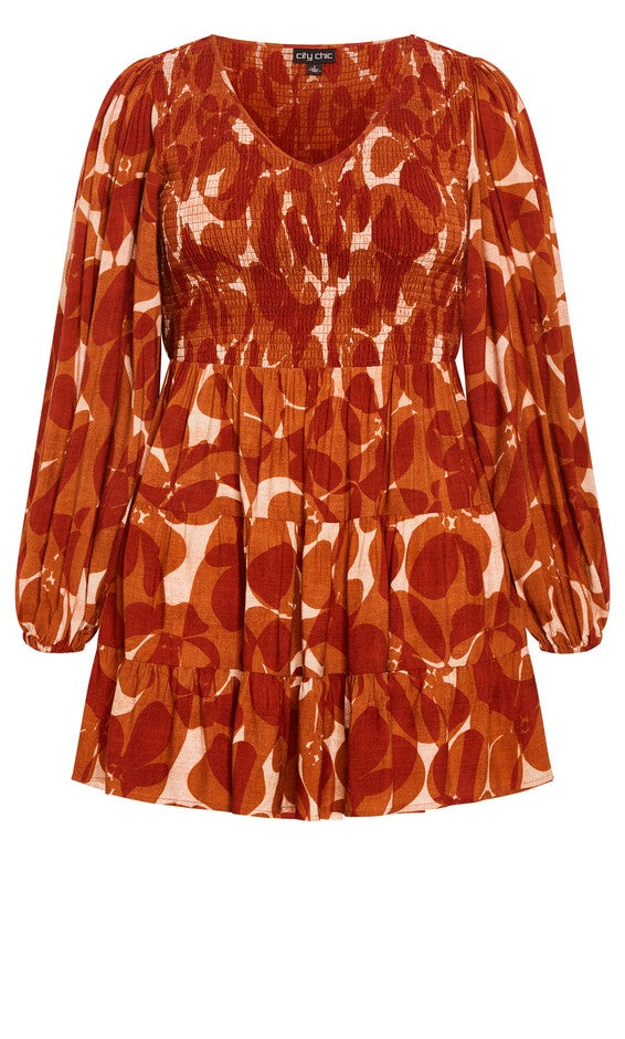 Jemma Mini Print Dress - amber multi, AMBER, alternate image number null
