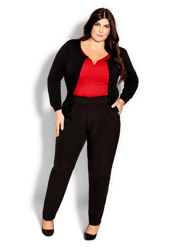 Retro 3/4 Cardigan - black, BLACK, on-hover image number null