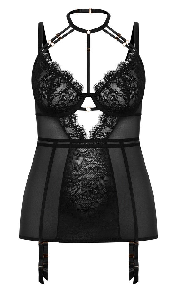 Arabella Underwire Chemise - black, BLACK, alternate image number null