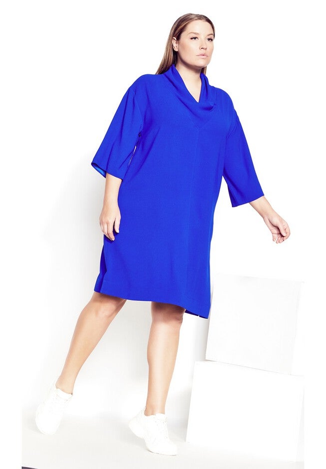 Refinity Cowl Dress - cobalt, BLUE, alternate image number 3