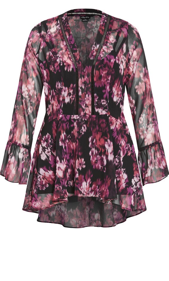 Chaya Print Top - mulberry, PURPLE, alternate image number null