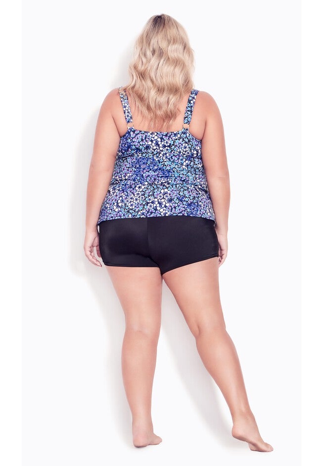 Ruffled Print Tankini Top, LOURDES, alternate image number 4