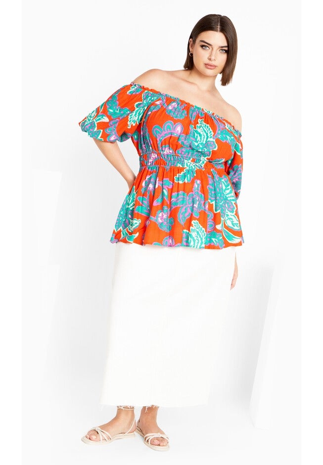 Sophia Top - orange, RED, on-hover image number null
