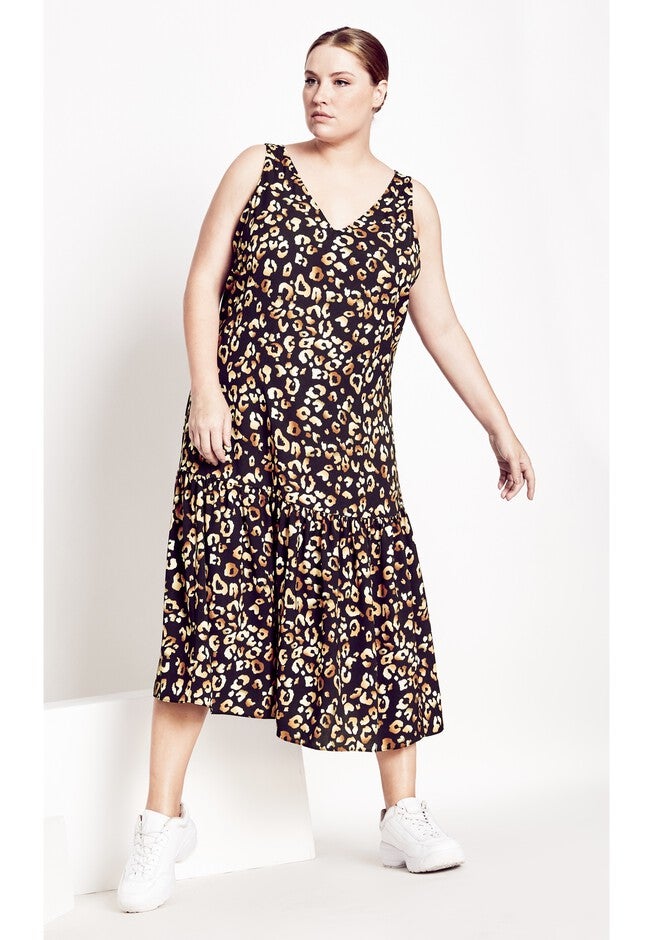 Safari Tier Dress - black, BLACK, hi-res image number 0