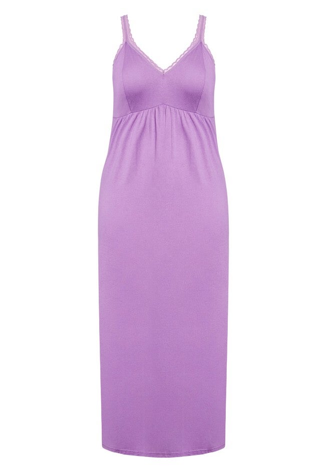 Lace Trim Maxi Sleep Dress, DEWBERRY, alternate image number 2