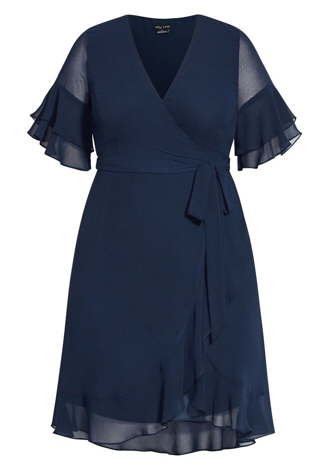 Flutter Frill Dress - navy, BLUE, alternate image number null