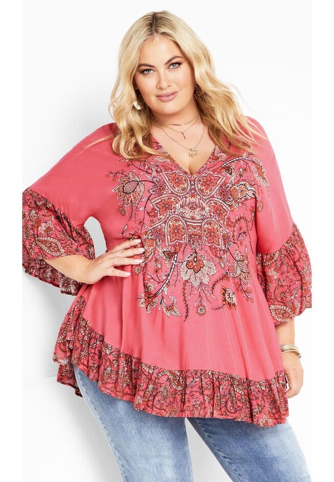 Frankie Frill Tunic, ROSE PAISLEY, hi-res image number 0