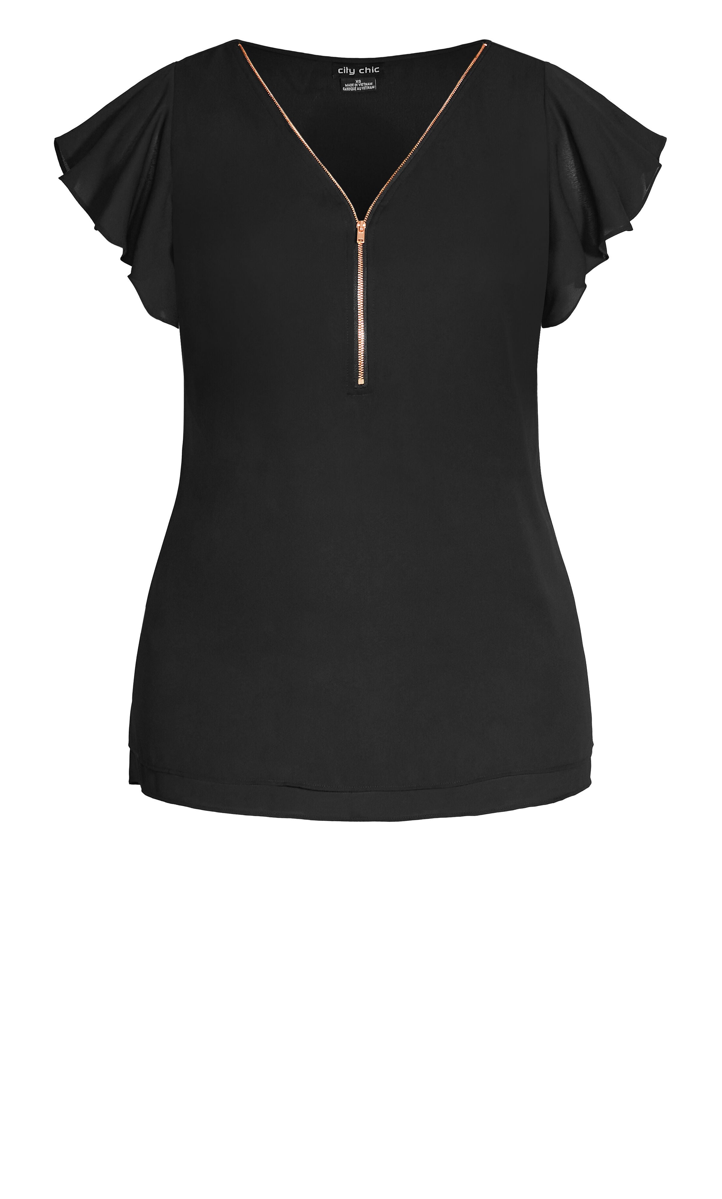 Zip Fling Top - black, BLACK, alternate image number 5
