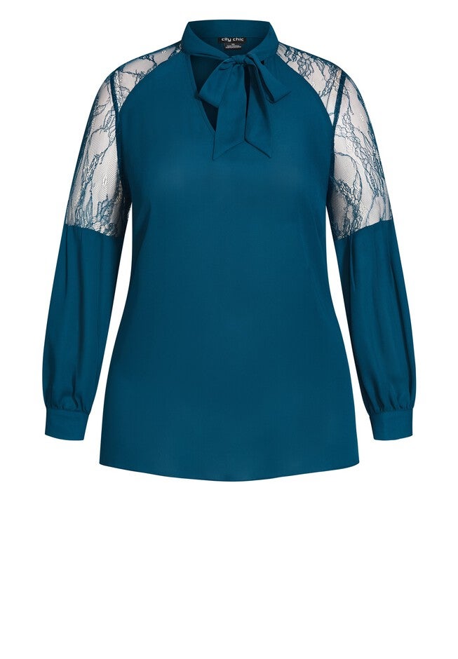 Mysterious Lace Top - peacock, GREEN, alternate image number 3