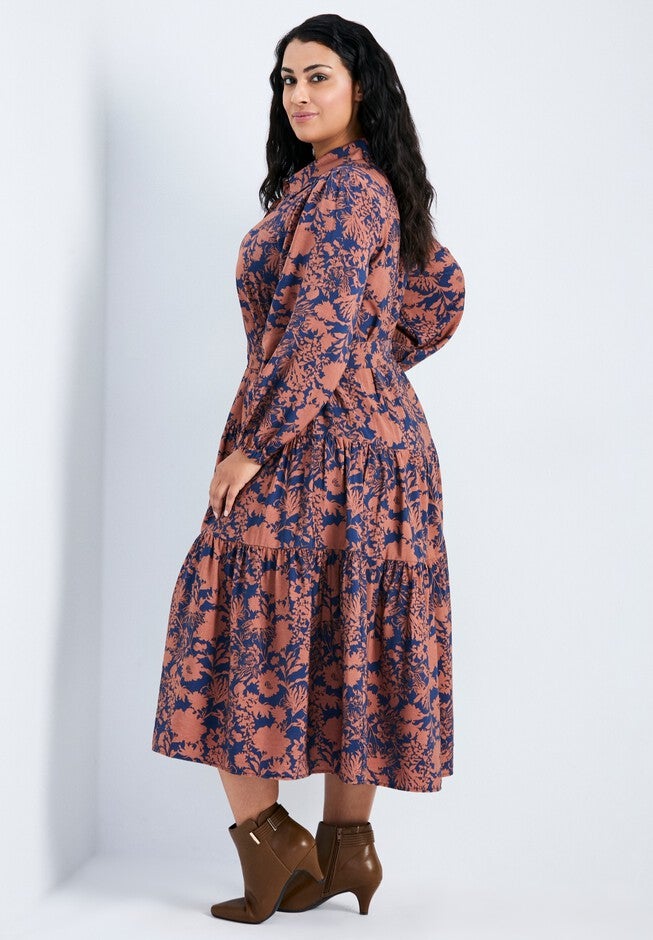 Marianne Printed Tiered Shirtdress, WHIMSY FLORAL, alternate image number null