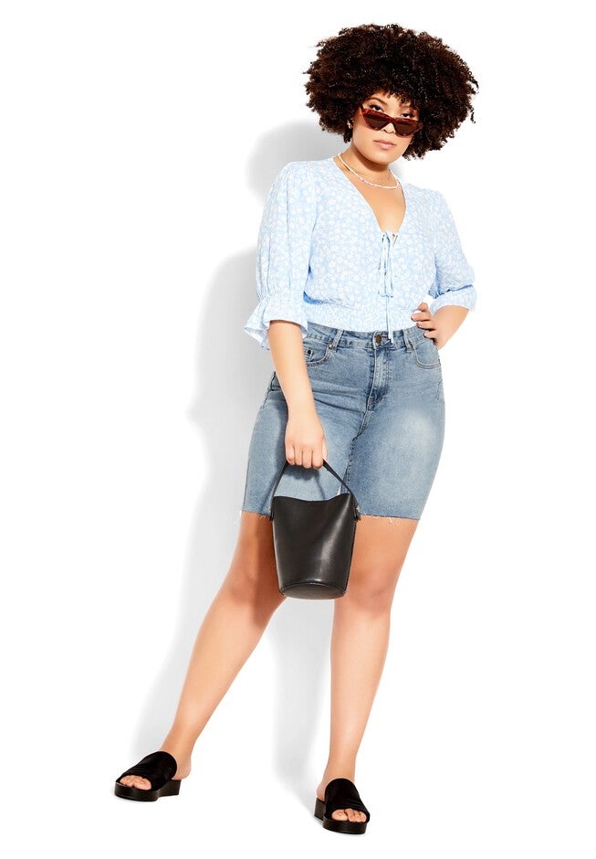 Stacey Short - denim, BLUE, hi-res image number null