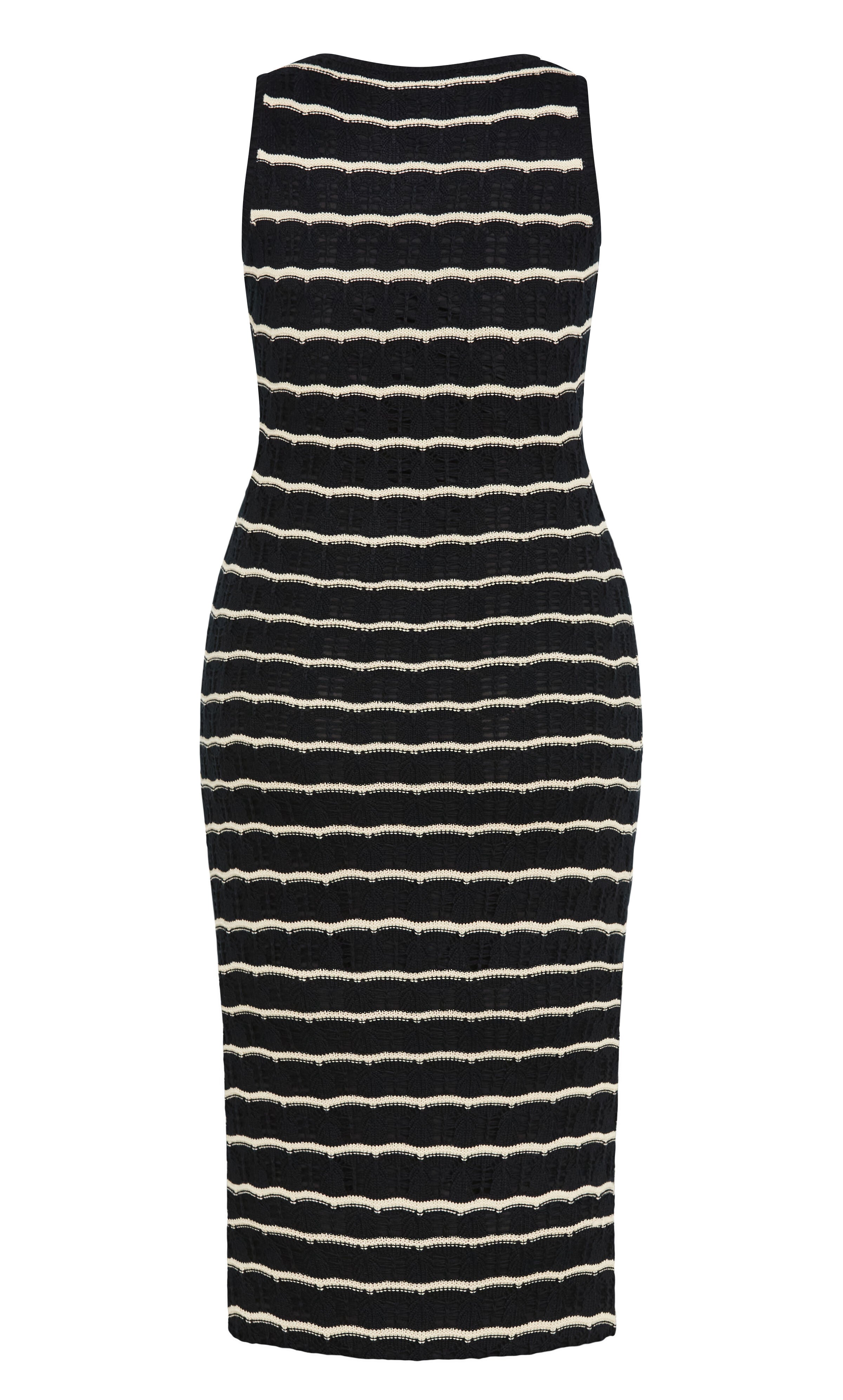 Crochet Stripe Dress - black, BLACK, alternate image number 4