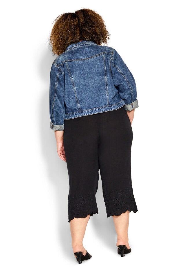 Embroidered Hem Pant, BLACK, on-hover image number 1