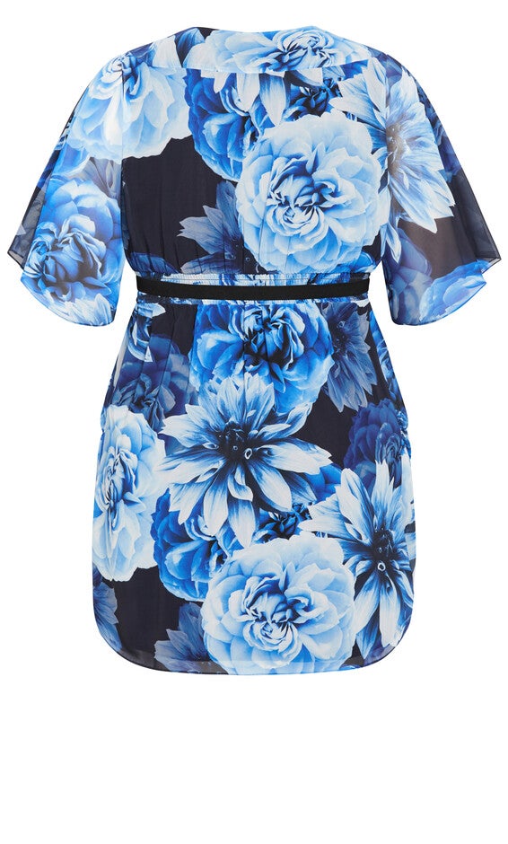 Color Wrap Print Dress - night bloom, NAVY NIGHT BLOOM, alternate image number null