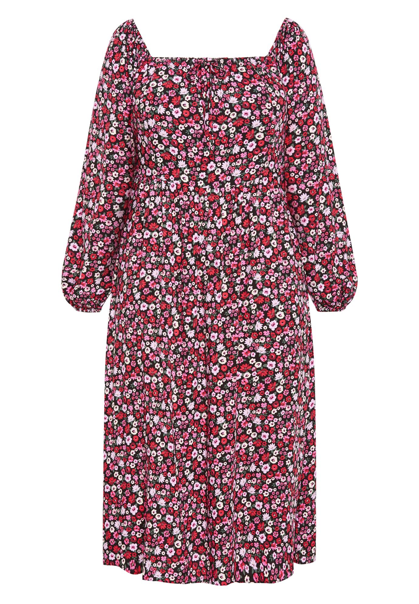 Jessie Print Dress - beet red, BLACK, alternate image number 3
