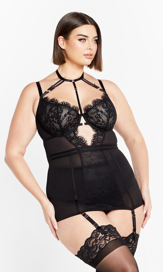 Arabella Underwire Chemise - black, BLACK, hi-res image number null