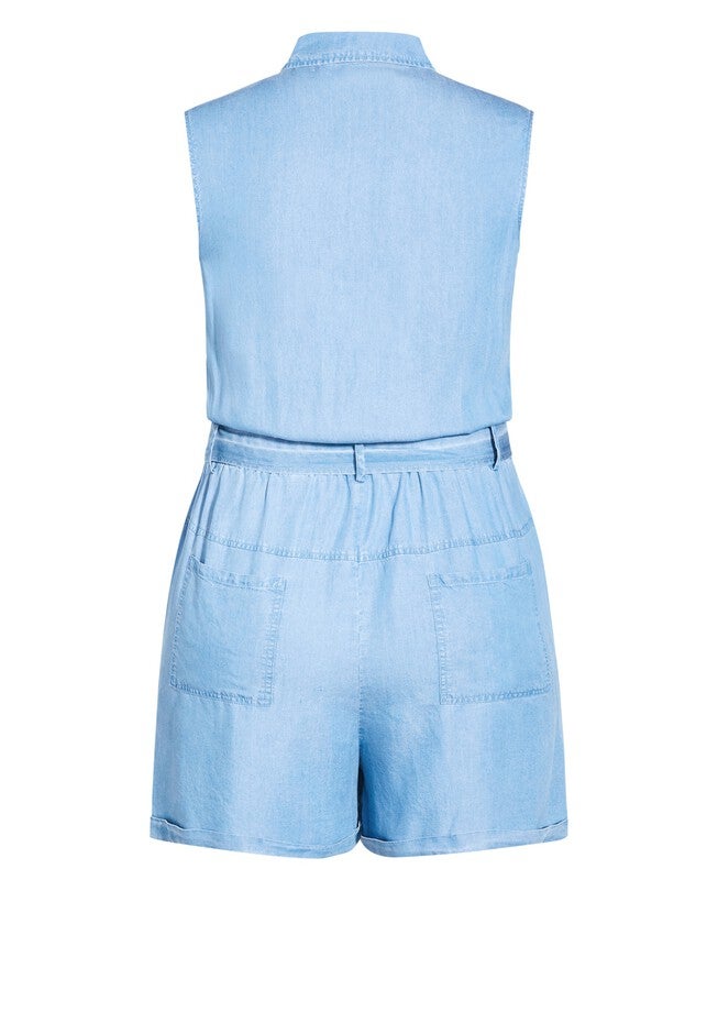 Emery Playsuit - chambray, BLUE, alternate image number null