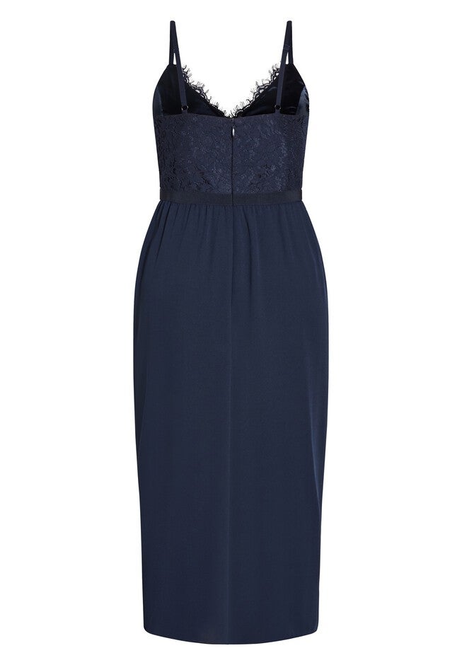 Lace Touch Dress - navy, BLUE, alternate image number null