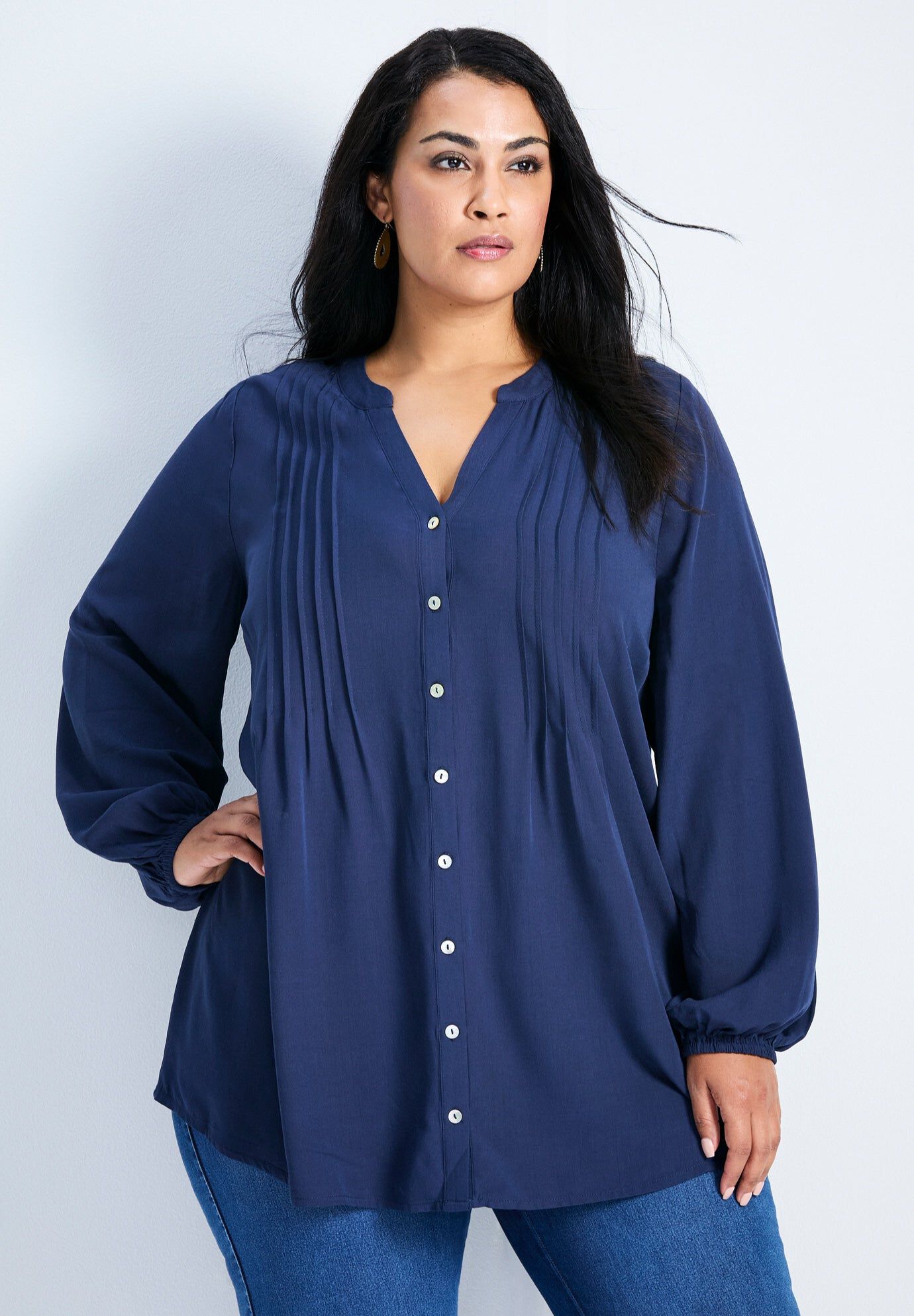 Celia Pintuck Blouse, NAVY, hi-res image number 0