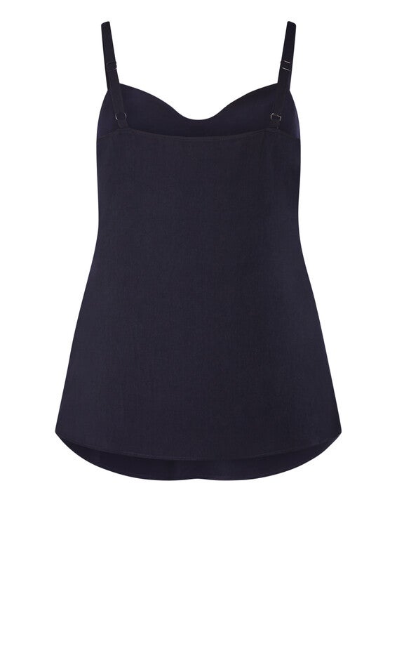 Cowl Neck Cami - navy, NAVY, alternate image number 5