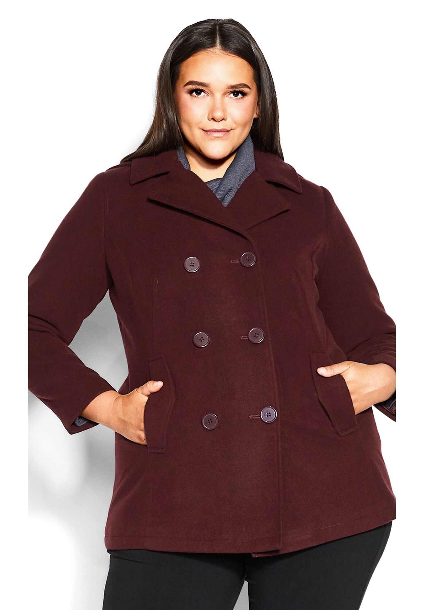Faux Wool Peacoat Avenue