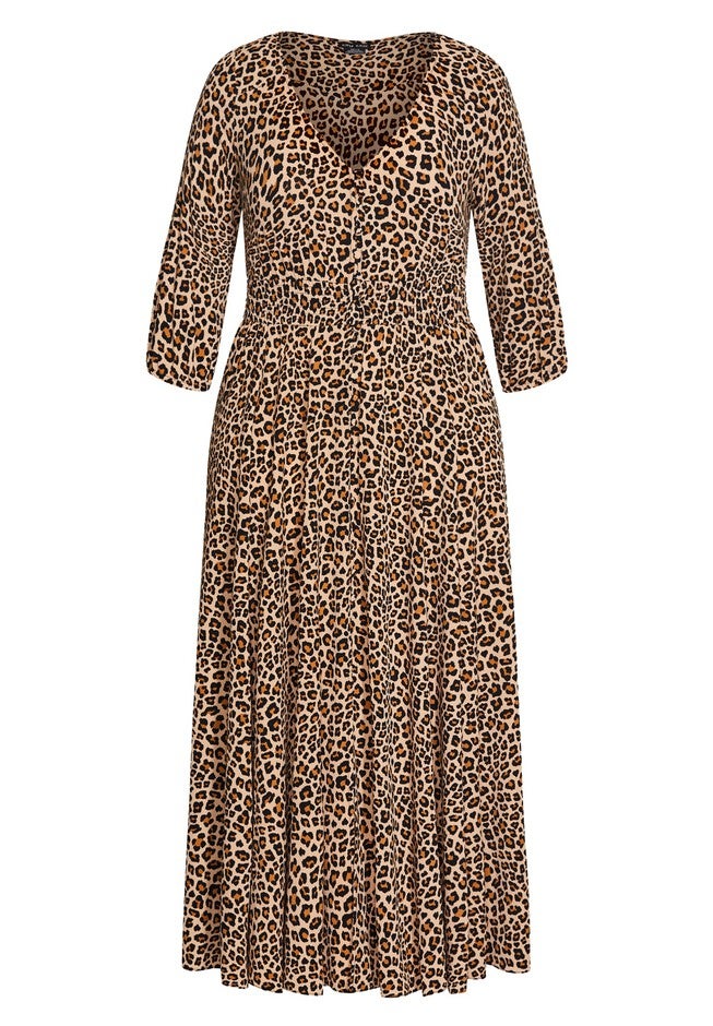 Cheetah Maxi Dress - sand, BROWN, alternate image number null