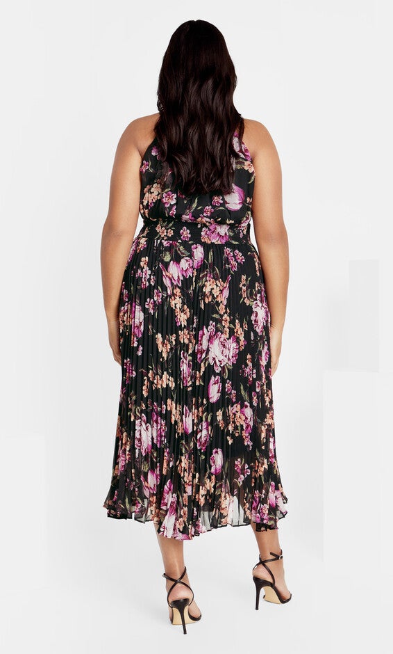 Sabine Print Dress - black petal, BLK PERFECT PETAL, alternate image number null