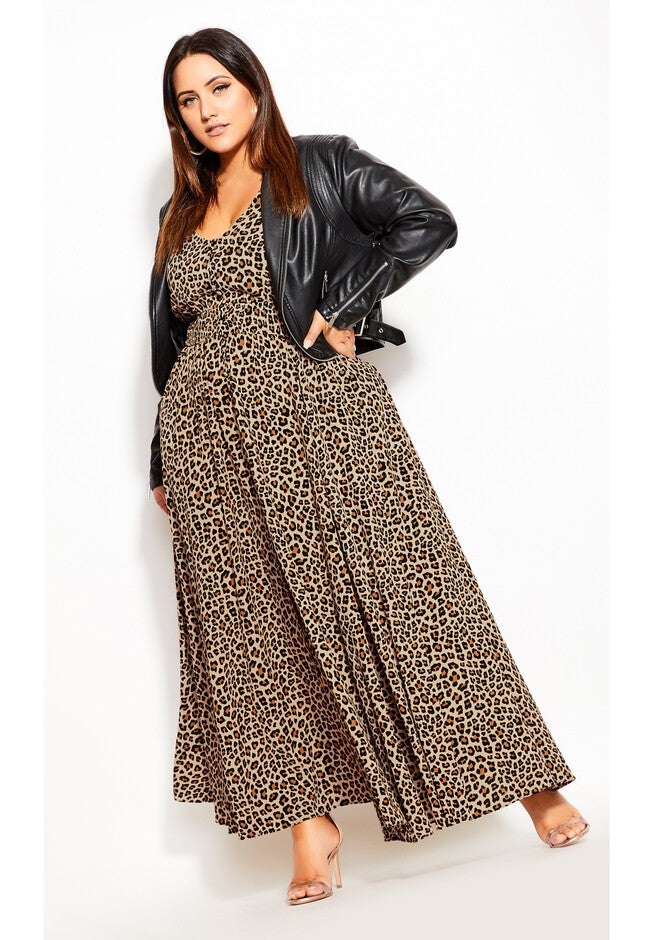 Cheetah Maxi Dress - sand, BROWN, alternate image number null
