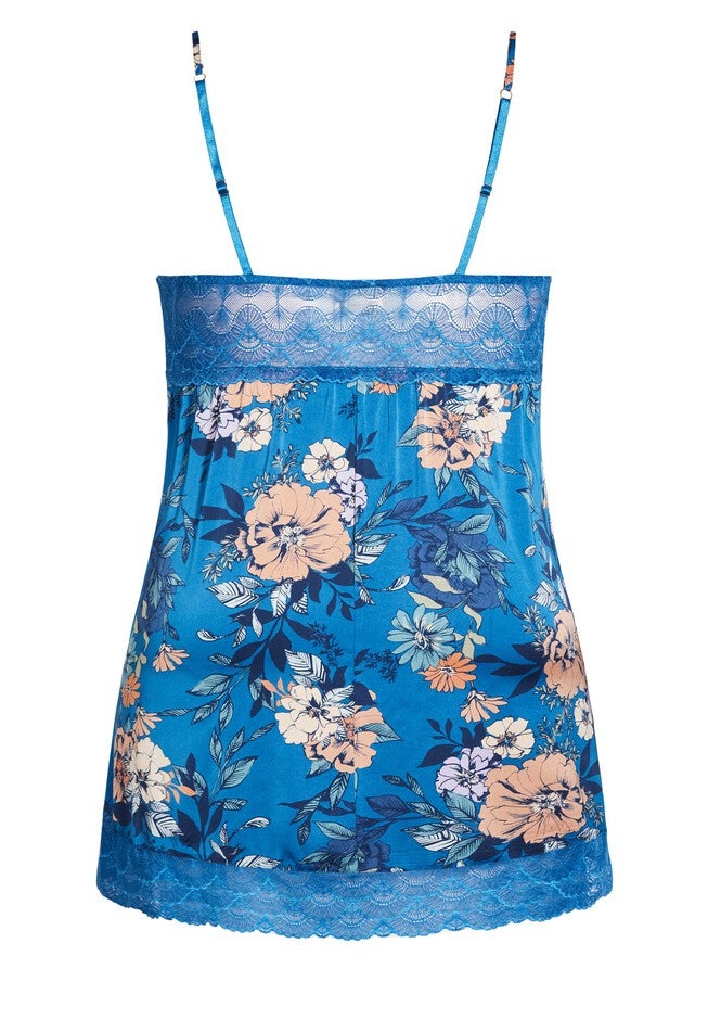 Bella Floral Chemise - cobalt, BLUE, alternate image number null