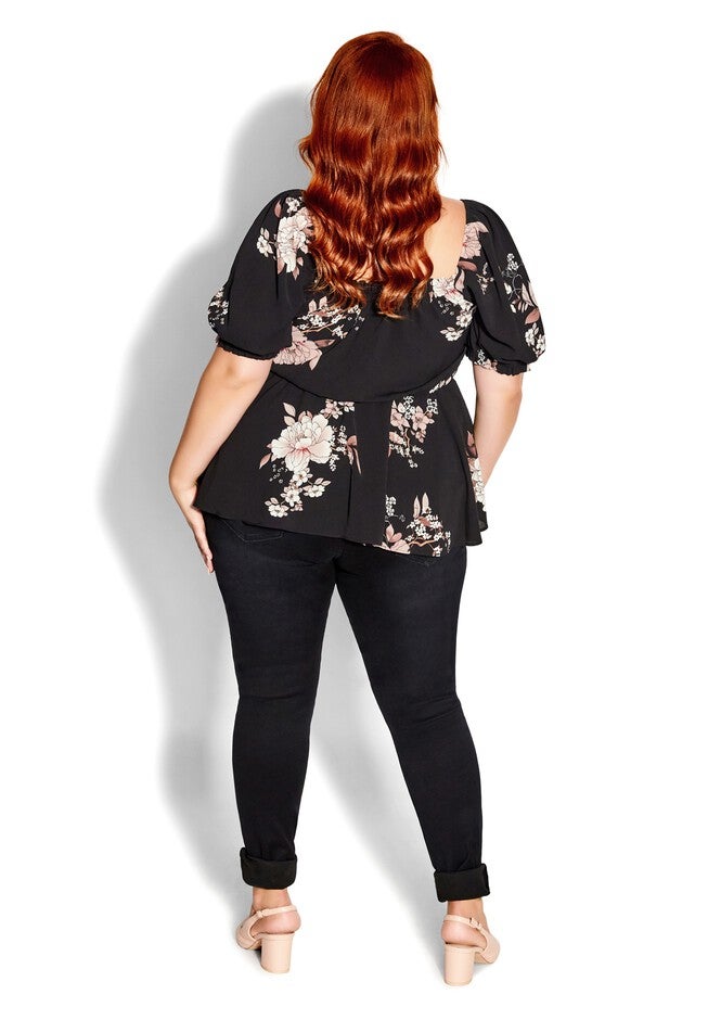 Quirky Print Top - black pink, GREY, alternate image number null