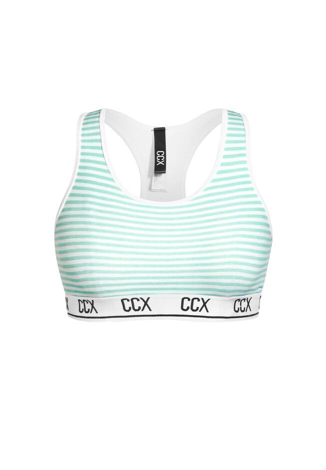 CCX Logo Print Crop Top - sky stripe, BLUE, alternate image number null
