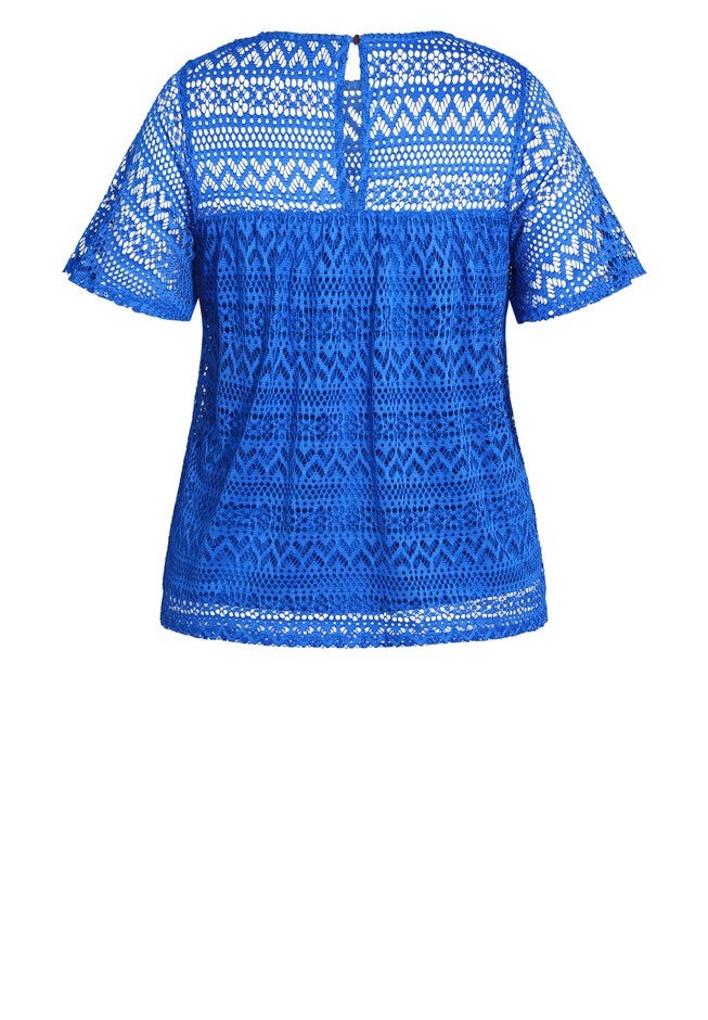 Serenity Short Sleeve Top - blue, BLUE, alternate image number 3