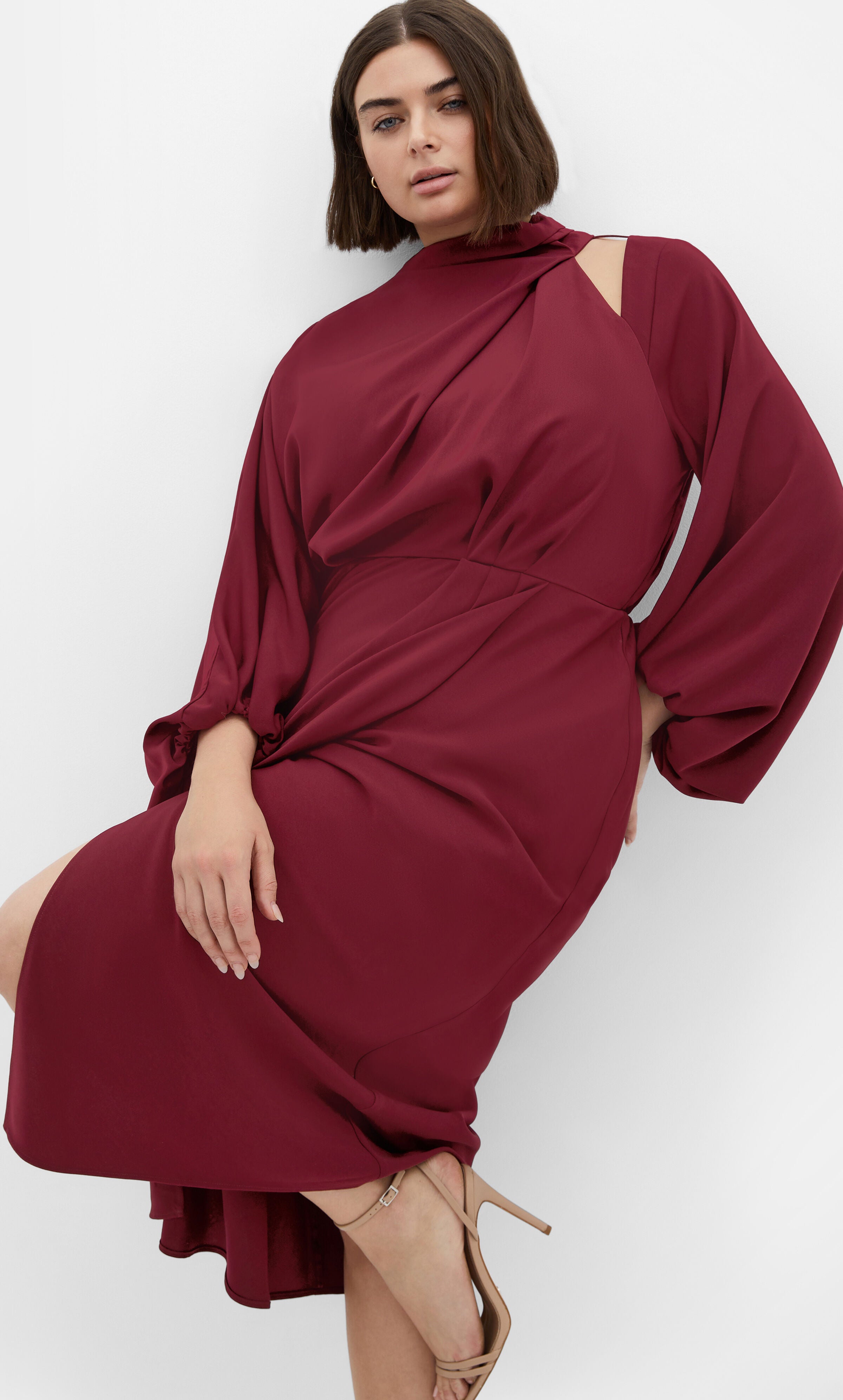 Jaylee Dress - burgundy, RED, hi-res image number 0