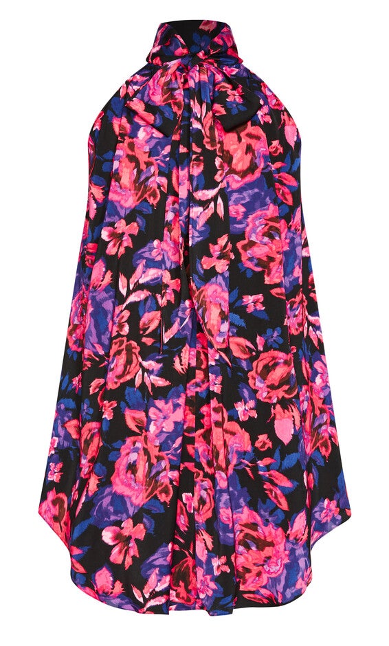 Hi Lo Shine Print Tunic - black pink, PURPLE, alternate image number null