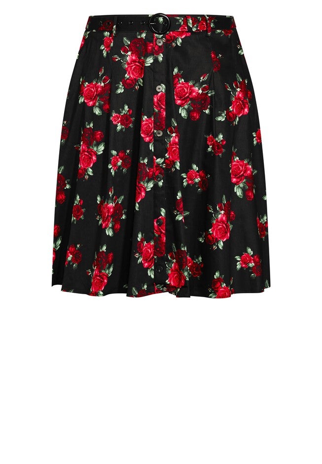 Vintage Rose Skirt - black, BLACK, alternate image number null