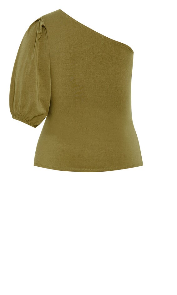 Muse One Shoulder Top - dark olive, GREEN, alternate image number 4