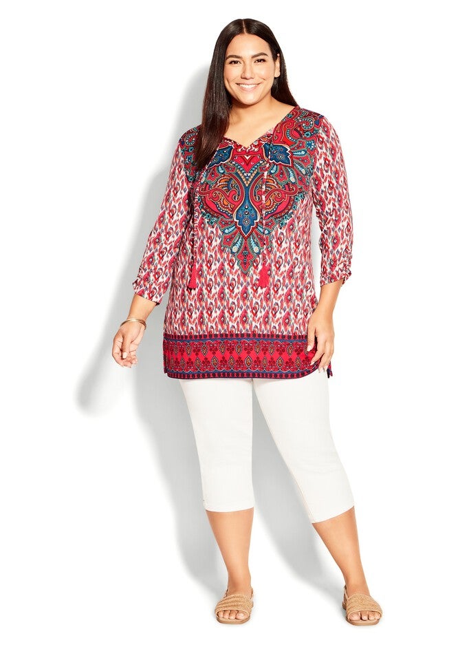 Treasure Placement Tunic, IVORY MULTI, alternate image number null