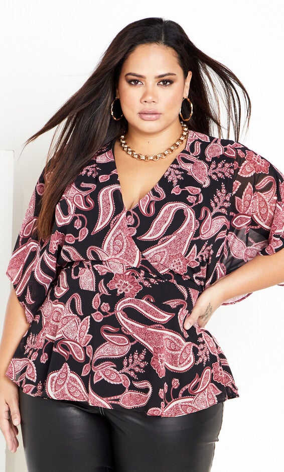 Paisley Level Top - black, BLACK, hi-res image number 0