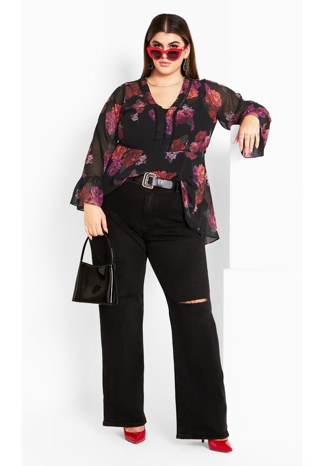 Chaya Print Top - black, BLACK, on-hover image number null