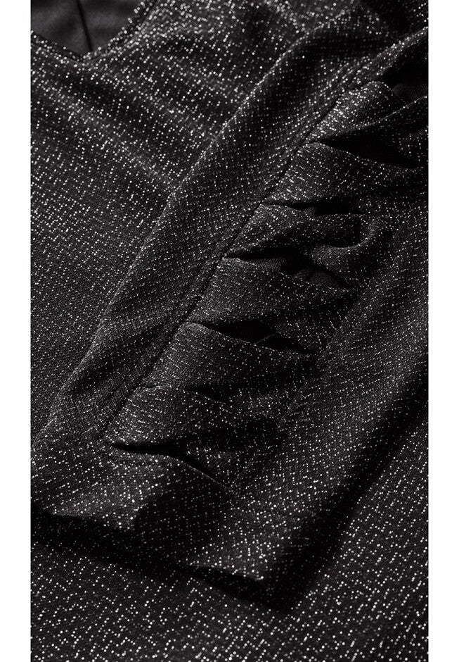 Glam Sleeve Dress, BLACK SILVER, alternate image number null