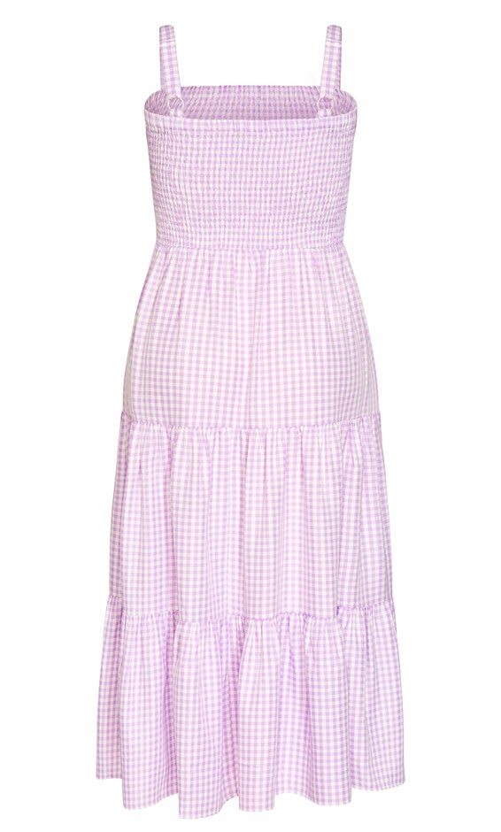 Gingham Maxi Dress - lavender, PURPLE, alternate image number 3
