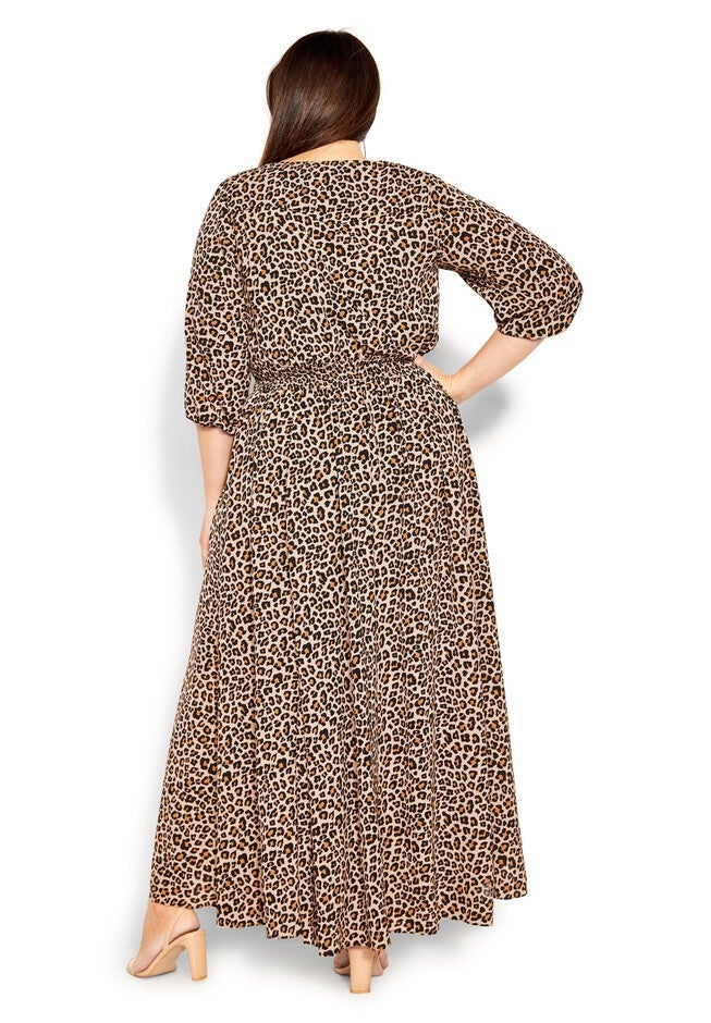 Desire Print Maxi Dress - cheetah, BEIGE, alternate image number 4