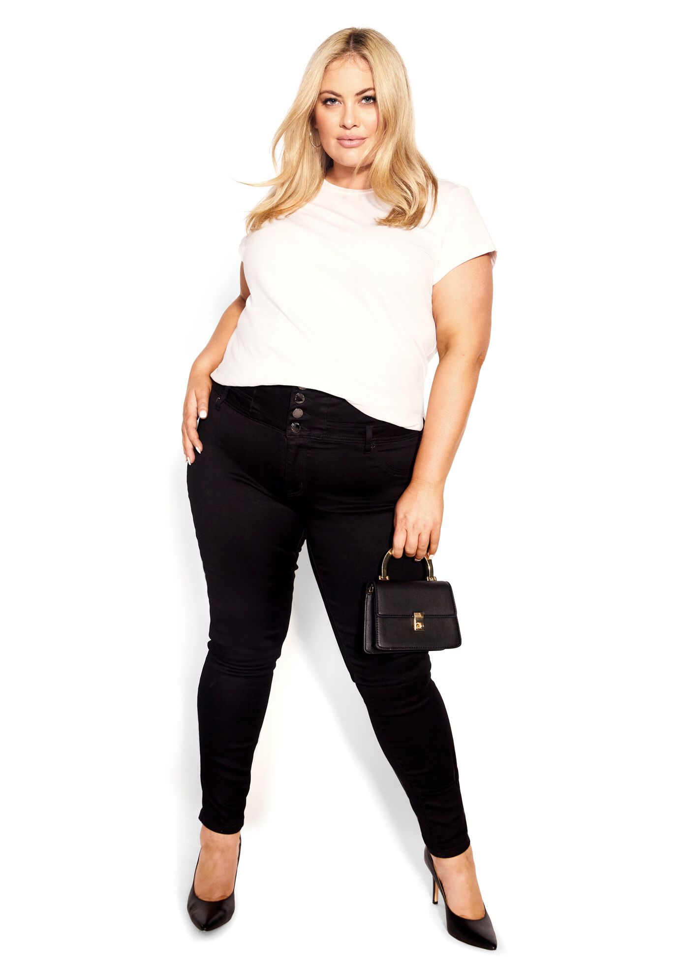 Harley Corset Skinny Regular Jean - black, BLACK, on-hover image number 1