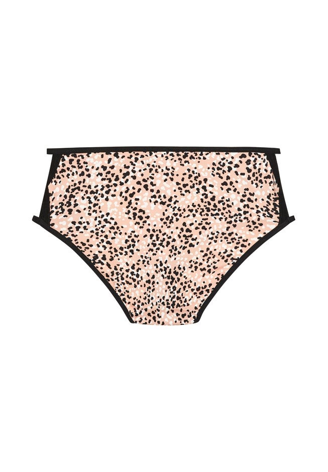 Fashion Microfiber Hi Cut Brief, TAUPE ANIMAL, alternate image number null