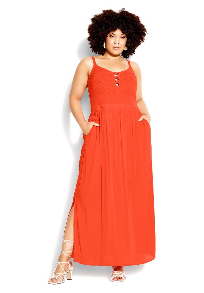 Riviera Maxi Dress - tigerlily, ORANGE, hi-res image number 0
