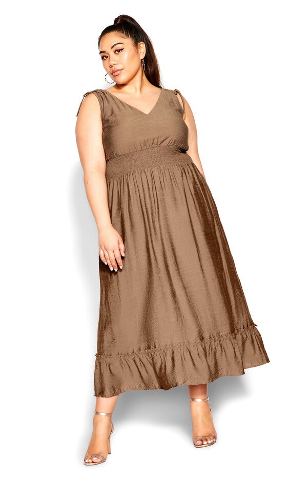 Avalina Maxi Dress - mocha, MOCHA, alternate image number 3