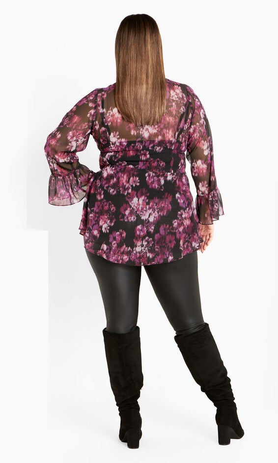 Chaya Print Top - mulberry, PURPLE, alternate image number null
