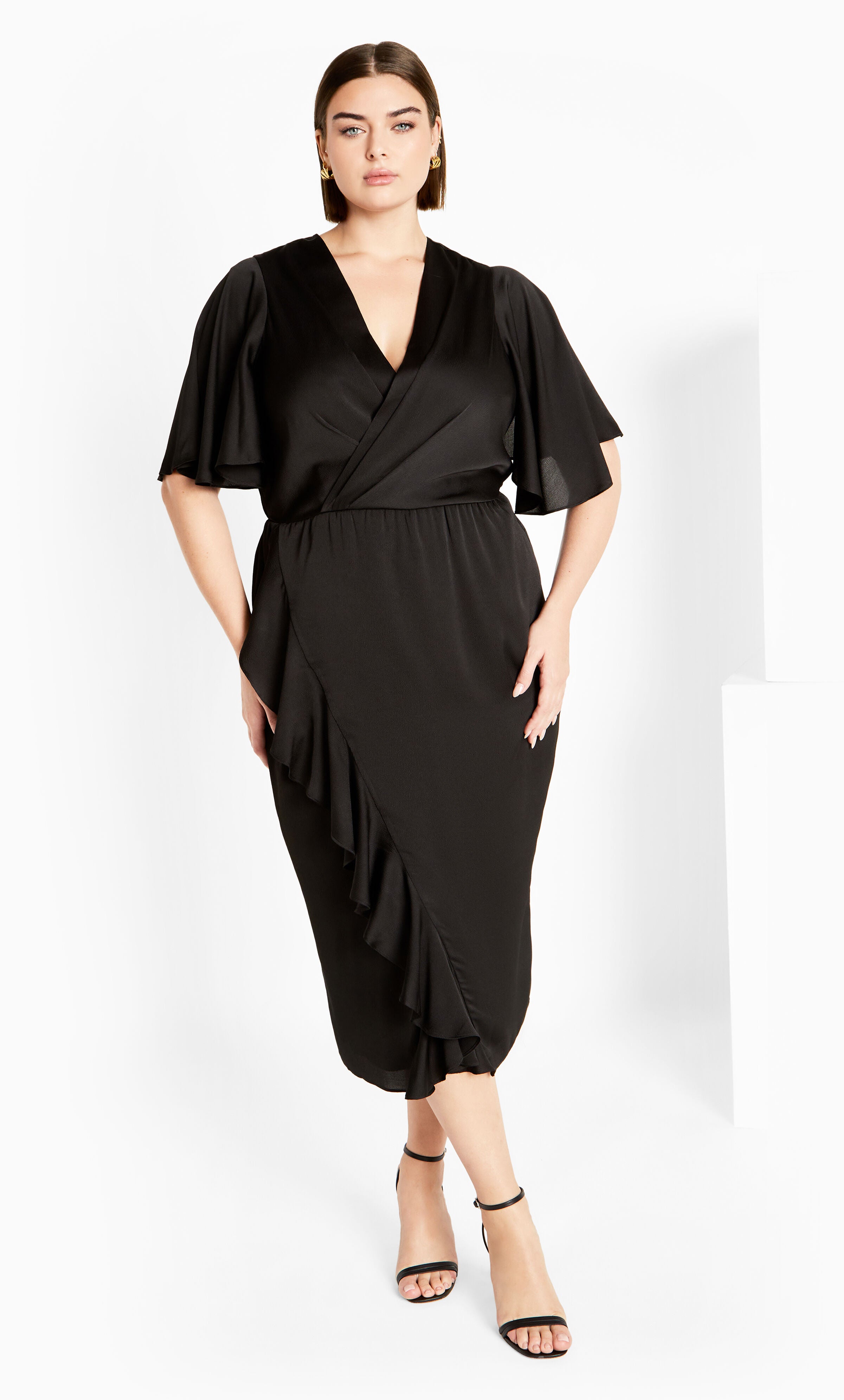 Sue Ruffle Dress Black