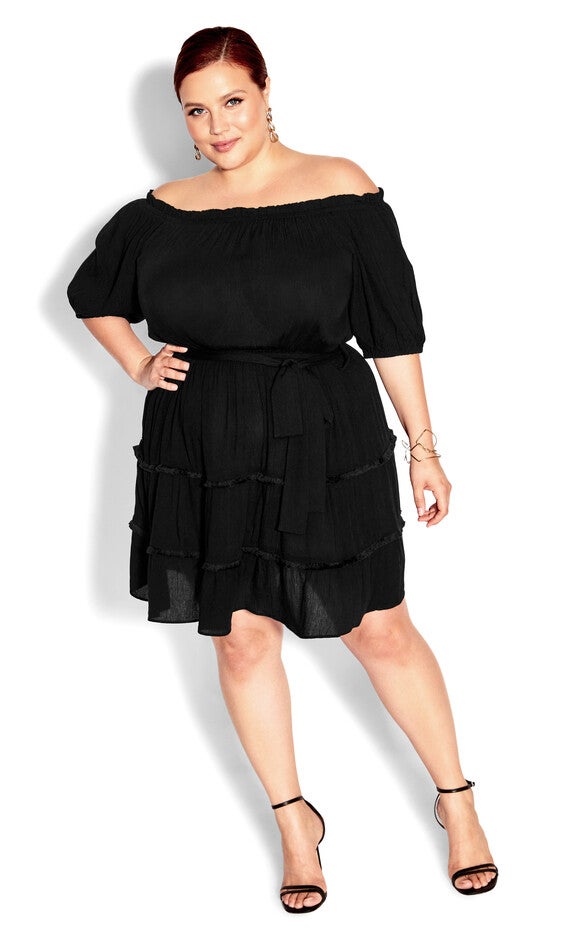 Fiesta Fringe Dress - black, BLACK, alternate image number null