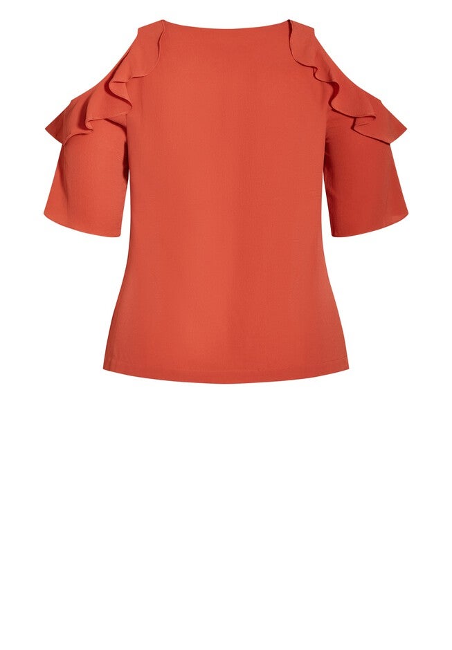 Wild Sleeve Top - coral, ORANGE, alternate image number 3
